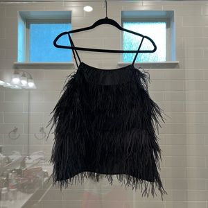 Black feather top